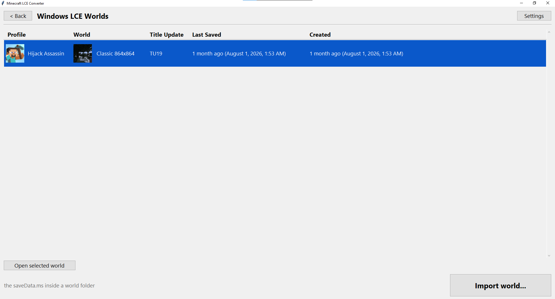 Minecraft LCE Converter Screenshot 7